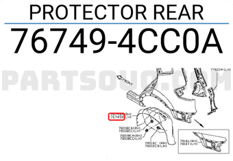Nissan 767494CC0A PROTECTOR REAR