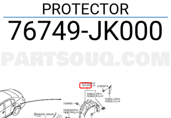Nissan 76749JK000 PROTECTOR
