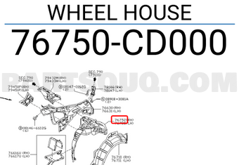 Nissan 76750CD000 WHEEL HOUSE