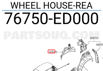 Nissan 76750ED000 WHEEL HOUSE-REA