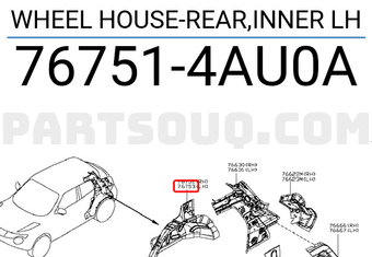 Nissan 767514AU0A WHEEL HOUSE-REAR,INNER LH