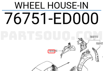 Nissan 76751ED000 WHEEL HOUSE-IN