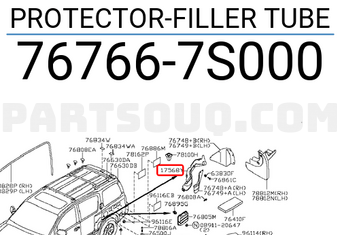 Nissan 767667S000 PROTECTOR-FILLER TUBE