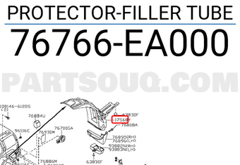 Nissan 76766EA000 PROTECTOR-FILLER TUBE