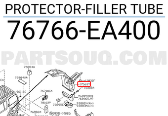 Nissan 76766EA400 PROTECTOR-FILLER TUBE