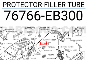 Nissan 76766EB300 PROTECTOR-FILLER TUBE