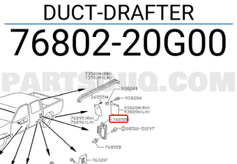 Nissan 7680220G00 DUCT-DRAFTER