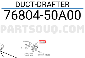 Nissan 7680450A00 DUCT-DRAFTER