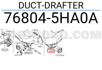 Nissan 768045HA0A DUCT-DRAFTER