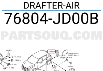 Nissan 76804JD00B DRAFTER-AIR