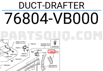Nissan 76804VB000 DUCT-DRAFTER