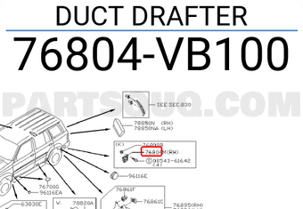 Nissan 76804VB100 DUCT DRAFTER