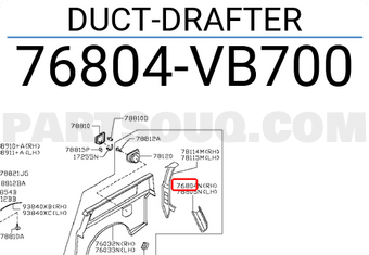 Nissan 76804VB700 DUCT-DRAFTER