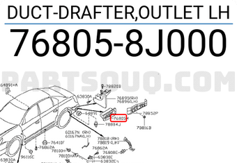 Nissan 768058J000 DUCT-DRAFTER,OUTLET LH