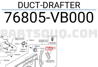 Nissan 76805VB000 DUCT-DRAFTER