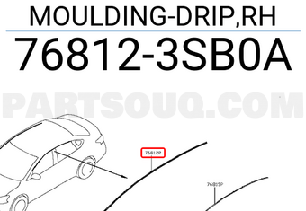 Nissan 768123SB0A MOULDING-DRIP,RH