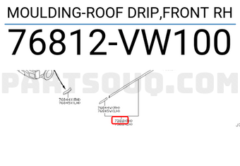 Nissan 76812VW100 MOULDING-ROOF DRIP,FRONT RH