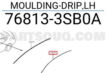 Nissan 768133SB0A MOULDING-DRIP,LH
