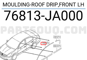 Nissan 76813JA000 MOULDING-ROOF DRIP,FRONT LH