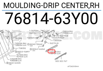 Nissan 7681463Y00 MOULDING-DRIP CENTER,RH