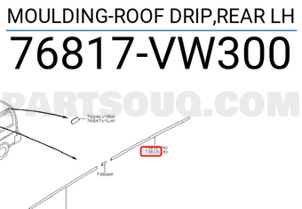 Nissan 76817VW300 MOULDING-ROOF DRIP,REAR LH