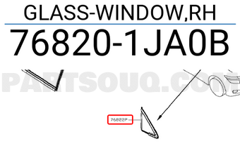 Nissan 768201JA0B GLASS-WINDOW,RH