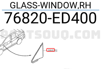 Nissan 76820ED400 GLASS-WINDOW,RH