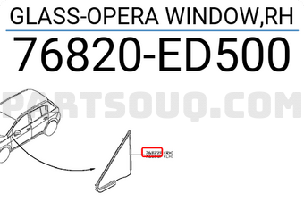 Nissan 76820ED500 GLASS-OPERA WINDOW,RH