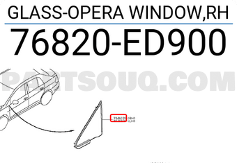 Nissan 76820ED900 GLASS-OPERA WINDOW,RH