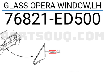Nissan 76821ED500 GLASS-OPERA WINDOW,LH