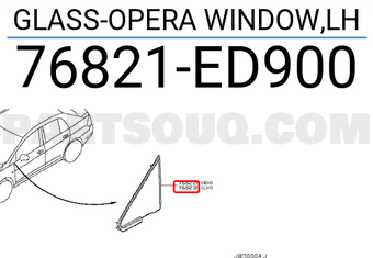 Nissan 76821ED900 GLASS-OPERA WINDOW,LH