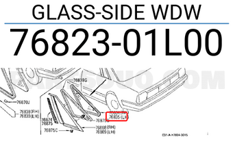 Nissan 7682301L00 GLASS-SIDE WDW