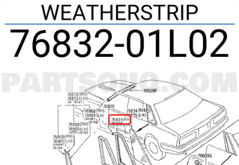 Nissan 7683201L02 WEATHERSTRIP