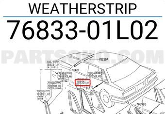 Nissan 7683301L02 WEATHERSTRIP