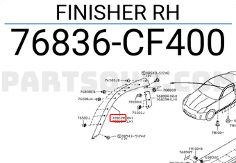 Nissan 76836CF400 FINISHER RH