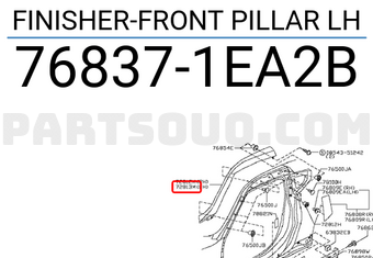 Nissan 768371EA2B FINISHER-FRONT PILLAR LH