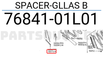 Nissan 7684101L01 SPACER-GLLAS B