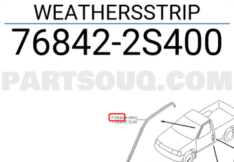 Nissan 768422S400 WEATHERSSTRIP