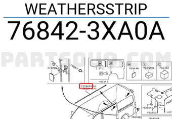 Nissan 768423XA0A WEATHERSSTRIP