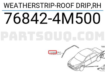 Nissan 768424M500 WEATHERSTRIP-ROOF DRIP,RH