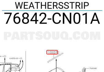 Nissan 76842CN01A WEATHERSSTRIP