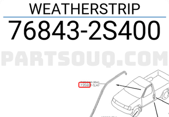 Nissan 768432S400 WEATHERSTRIP
