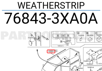 Nissan 768433XA0A WEATHERSTRIP