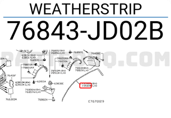 Nissan 76843JD02B WEATHERSTRIP