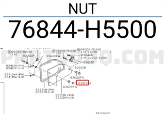 Nissan 76844H5500 NUT