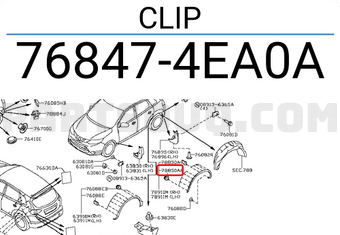 Nissan 768474EA0A CLIP