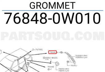 Nissan 768480W010 GROMMET