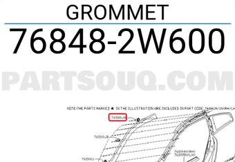 Nissan 768482W600 GROMMET