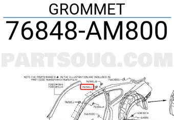 Nissan 76848AM800 GROMMET