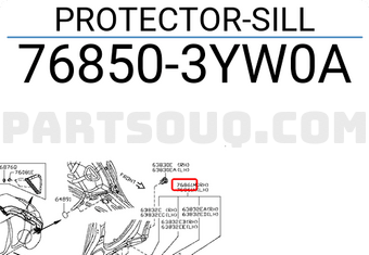 Nissan 768503YW0A PROTECTOR-SILL